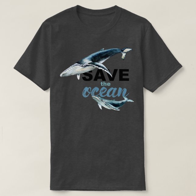 Spara Behållan Ocean Clean Spara the Whales T Shirt (Design framsida)