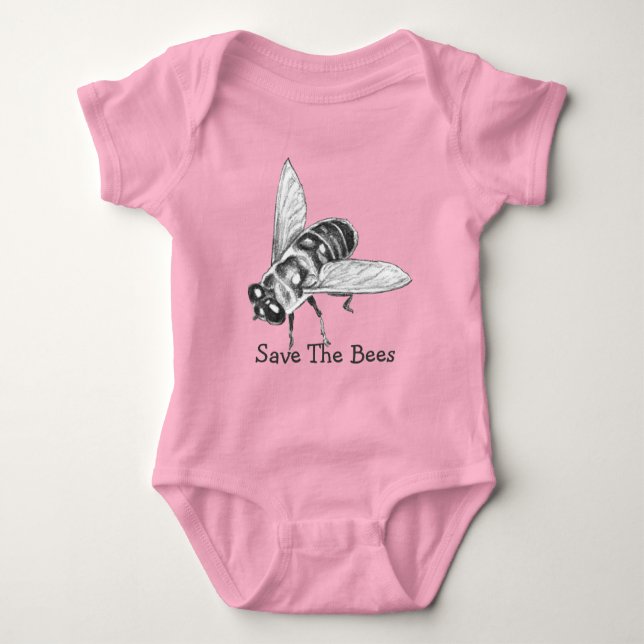 Spara Bes Organic Baby Honeybee Bodykostym Tee Shirt (Framsida)