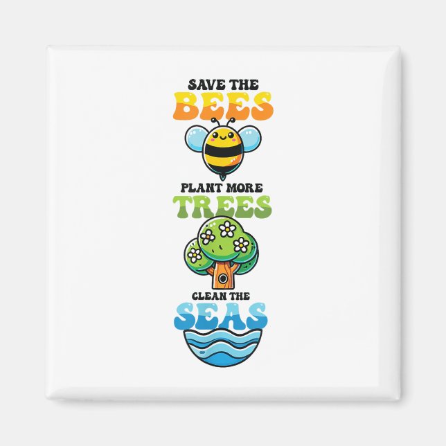 Spara Bes Plant Träd Clean Seas Environmental Pro Magnet (Framsidan)