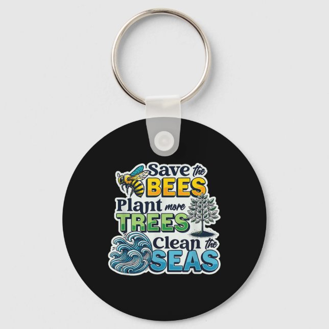 Spara Bes Plant Träd Clean Seas Environmental Pro Nyckelring (Framsida)