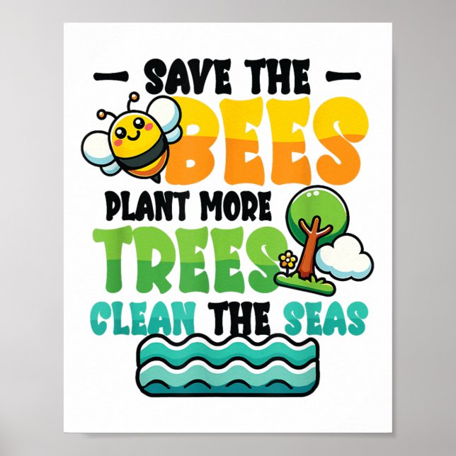Spara Bes Plant Träd Clean Seas Environmental Pro Poster (Framsidan)