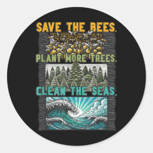 Spara Bes Plant Träd Clean Seas Environmental Pro Runt Klistermärke