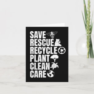 Spara Bes Rädding Animals Återvinna Plastict Earth Kort