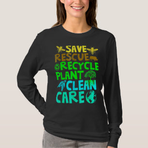 Spara Bes Rädding Animals Återvinna Plastict Earth T Shirt