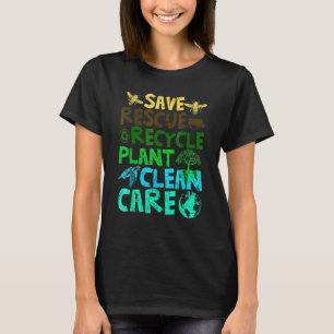Spara Bes Rädding Animals Återvinna Plastict Earth T Shirt