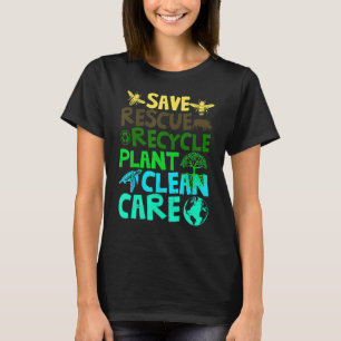 Spara Bes Rädding Animals Återvinna Plastict Earth T Shirt