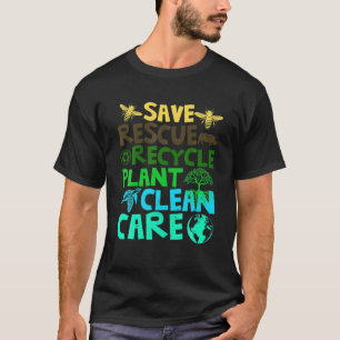 Spara Bes Rädding Animals Återvinna Plastict Earth T Shirt