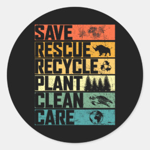 Spara Bes Rädding Animals Plant Träd Clean Seas Ca Runt Klistermärke