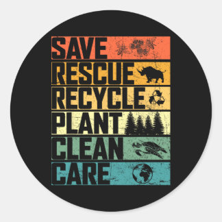 Spara Bes Rädding Animals Plant Träd Clean Seas Ca Runt Klistermärke