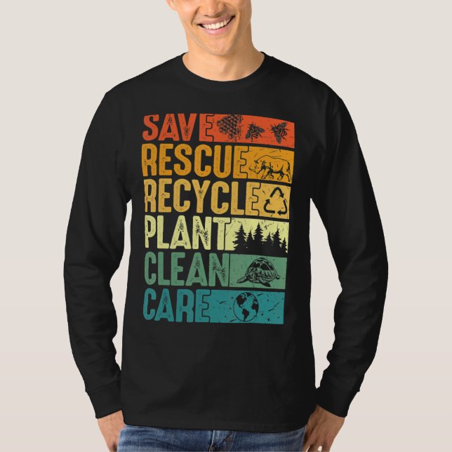 Spara Bes Rädding Animals Plant Träd Clean Seas Ca T Shirt (Framsida)