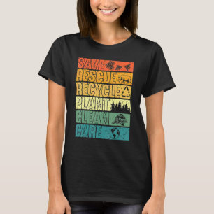 Spara Bes Rädding Animals Plant Träd Clean Seas Ca T Shirt