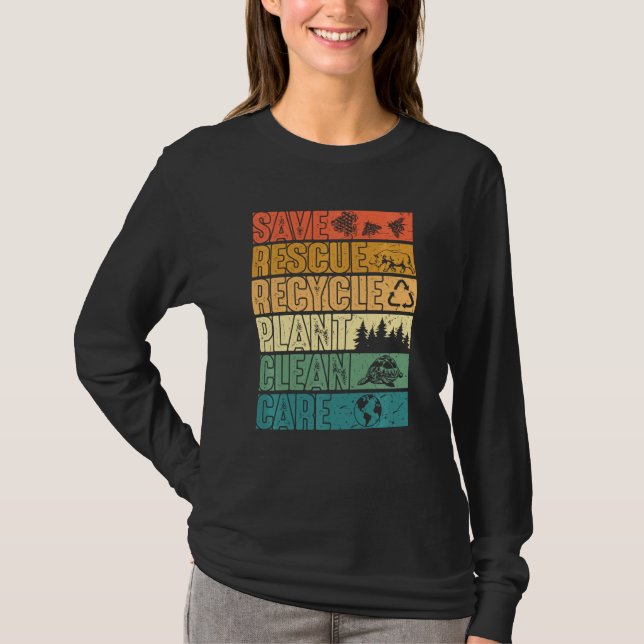 Spara Bes Rädding Animals Plant Träd Clean Seas Ca T Shirt (Framsida)