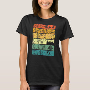 Spara Bes Rädding Animals Plant Träd Clean Seas Ca T Shirt
