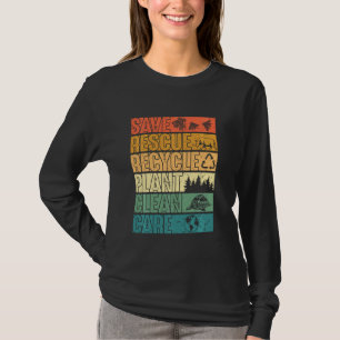 Spara Bes Rädding Animals Plant Träd Clean Seas Ca T Shirt