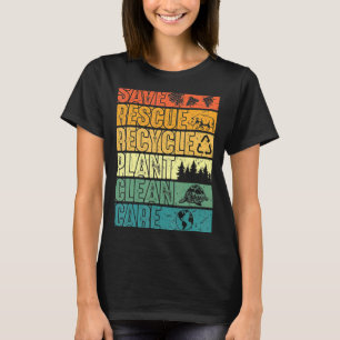 Spara Bes Rädding Animals Plant Träd Clean Seas Ca T Shirt