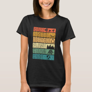 Spara Bes Rädding Animals Plant Träd Clean Seas Ca T Shirt