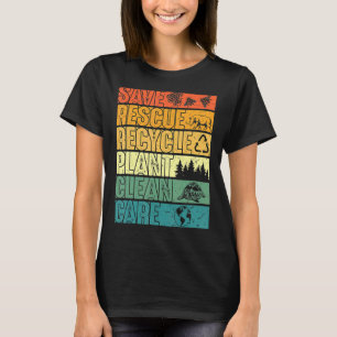 Spara Bes Rädding Animals Plant Träd Clean Seas Ca T Shirt