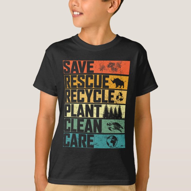 Spara Bes Rädding Animals Plant Träd Clean Seas Ca T Shirt (Framsida)