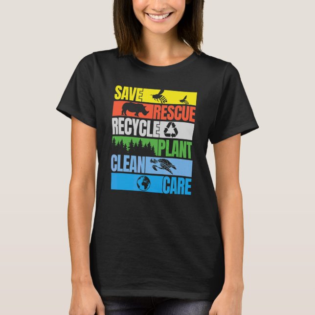 Spara Bes Rädding Dag för ren havsmiljö T Shirt (Framsida)