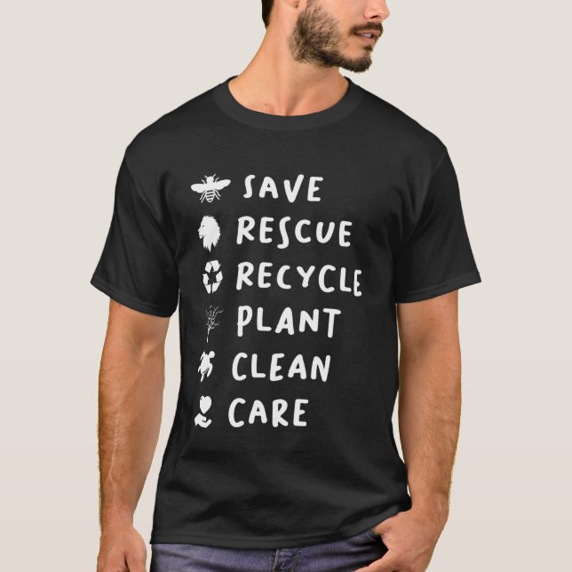 Spara Bes Rädding Lejon Återvinna Plastisk Spara v T Shirt (Framsida)