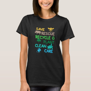 Spara Bes Rädding Rhinos Återvinna Plant Clean Car T Shirt