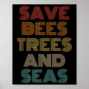 Spara bin Träd och havsmiljö Poster