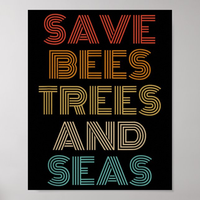 Spara bin Träd och havsmiljö Poster (Framsidan)