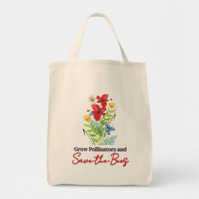 Spara Bina Blommig Totebag Tygkasse (Framsidan)
