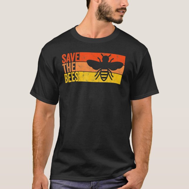 Spara Bina Bumblebee Retro Biodling 2 T Shirt (Framsida)