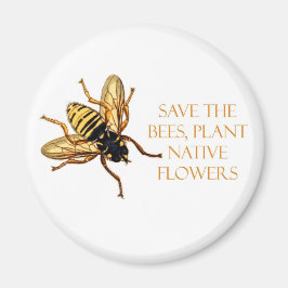Spara Bina Plantera Inhemska Blommor Magnet