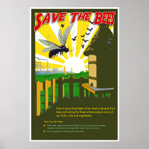 Spara Bina - Vintage Stil Poster