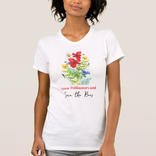 Spara Binas Blomsterpollinatörer T-Shirt