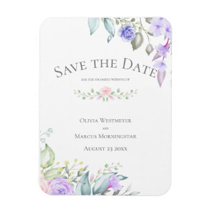 Spara Bleken Date Lilac och Rosa Flowers Magnet