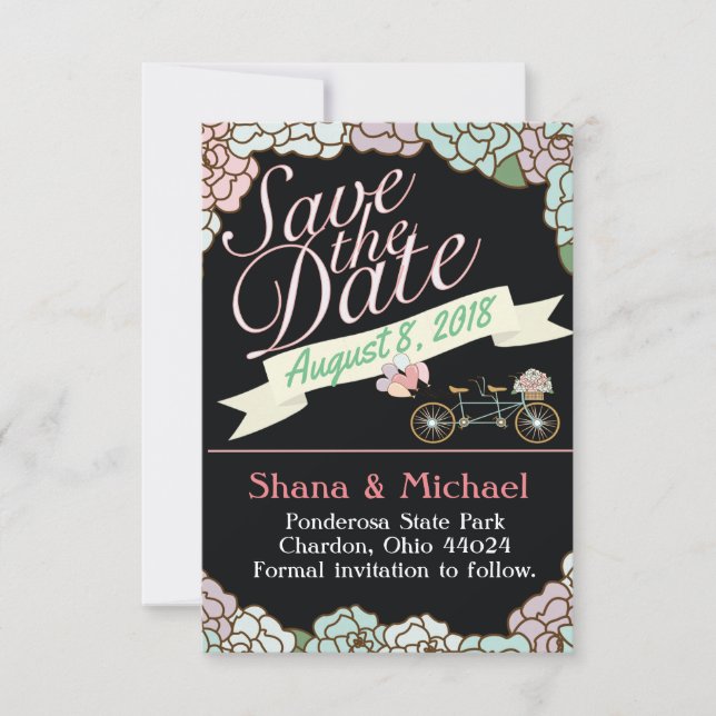 Spara Blommigt-ballonger för datum-tandem-bubblor  Datumet (Framsida)