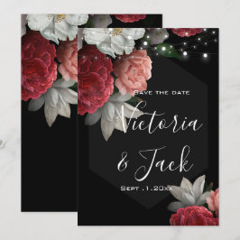 spara blommigten Burgundy-strängsljus Inbjudningar