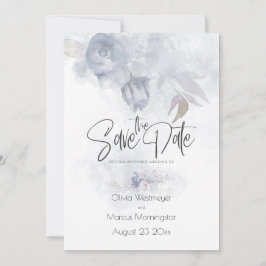 Spara Blommigten Date Bohemian Dusty Blue Inbjudningar