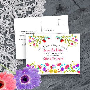 Spara Blommigten Date (mexikansk fiesta White) Meddelande Vykort