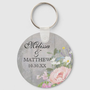 Spara Blommigten Date Wedding Favors Rustic Wood Nyckelring