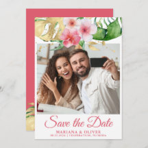 Spara Blommigten för datumkort för Tropical Handfl