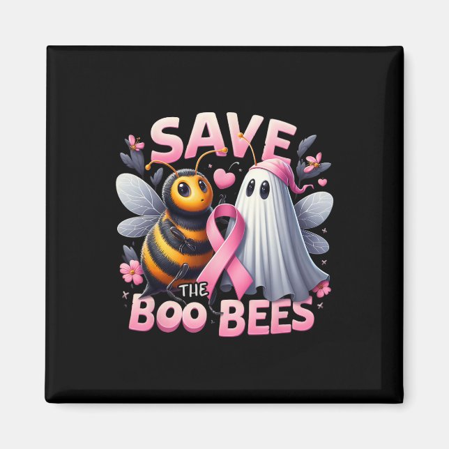 Spara Boo Bees Breast Cancer Warrior Halloween Magnet (Framsidan)