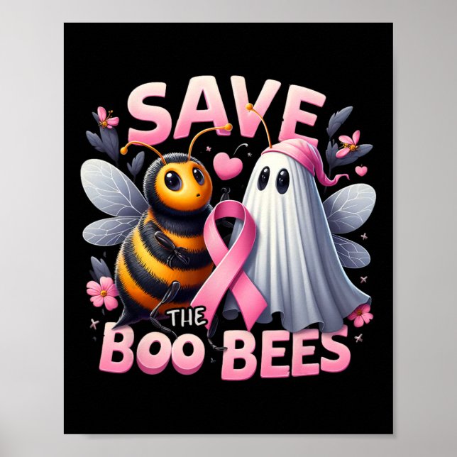 Spara Boo Bees Breast Cancer Warrior Halloween Poster (Framsidan)