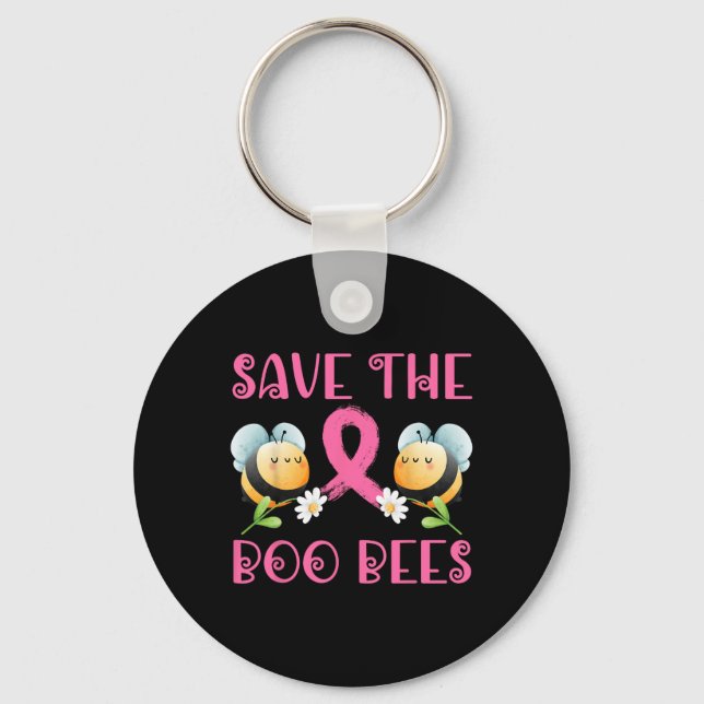 Spara Boo Bees Breast Warrior Survivor Cancer A Nyckelring (Framsida)