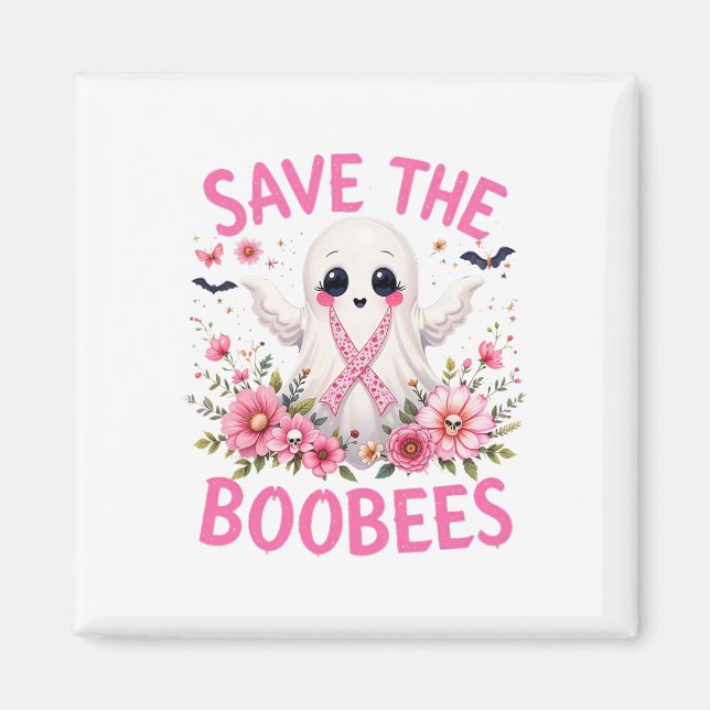 Spara Boo Bees bröstcancer Halloween Kvinnor Magnet (Framsidan)