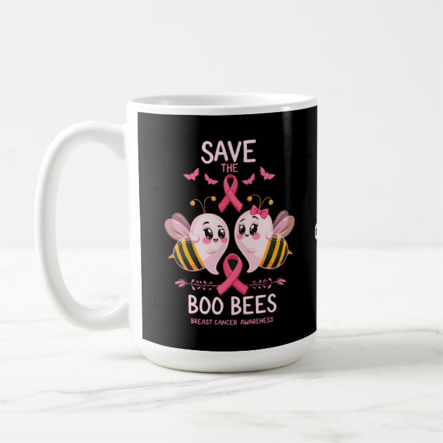 Spara Boo Bees bröstcancer Kvinnor Halloween Kaffemugg (Vänster)