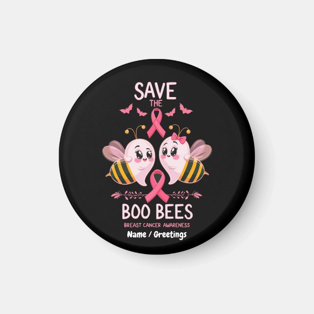 Spara Boo Bees bröstcancer Kvinnor Halloween Magnet (Framsidan)