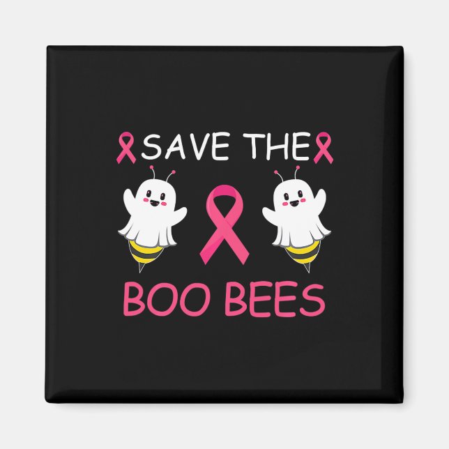 Spara Boo Bees Halloween Roligt Bröstcancer Awar Magnet (Framsidan)