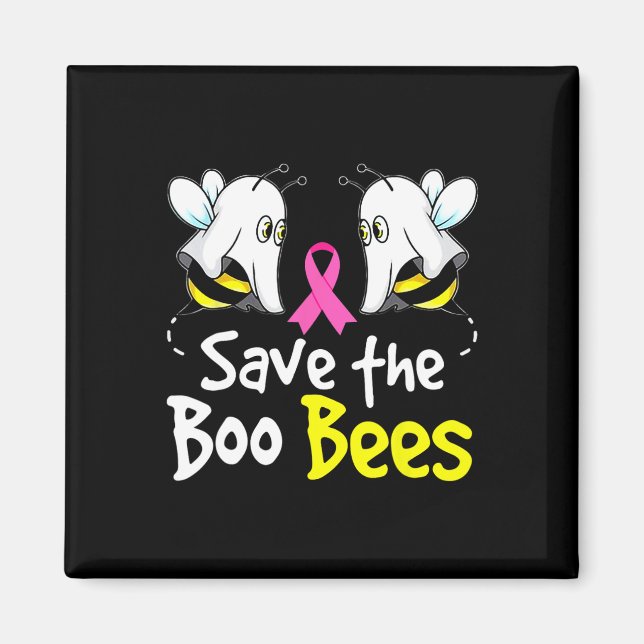 Spara Boo Bees Roligt Breast Cancer Awareness Hall Magnet (Framsidan)