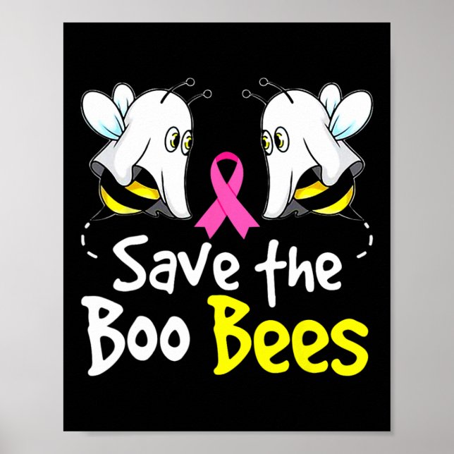 Spara Boo Bees Roligt Breast Cancer Awareness Hall Poster (Framsidan)