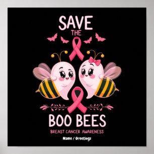 Spara Boo-Binor Bröstcancer Kvinnor Halloween Poster
