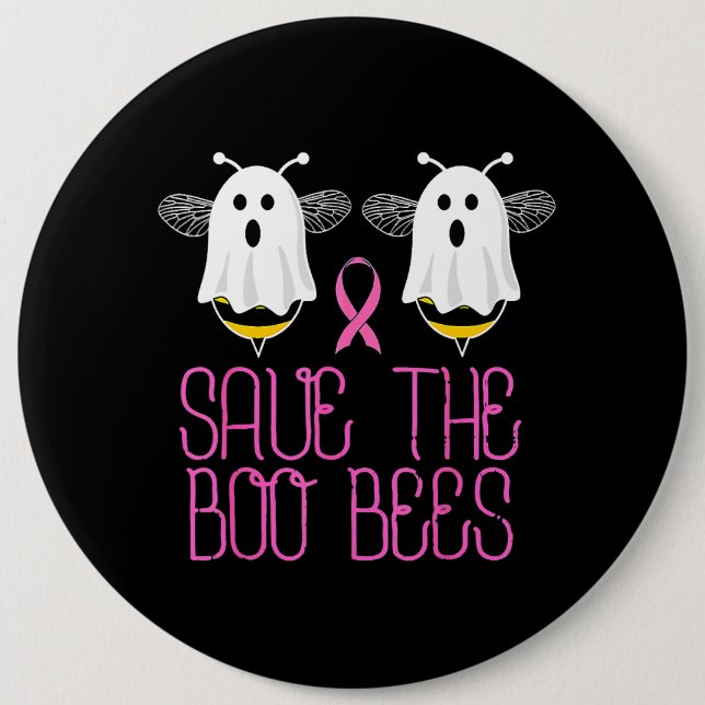 Spara Boobees Boo Bees Breast Cancer Halloween Knapp (Framsida)